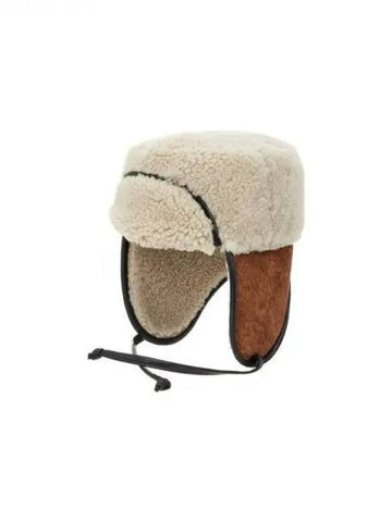 Suede Shearling Trapper Hat Brown 271602 - PAUL SMITH - BALAAN 1