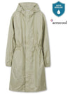 Glossy Coated Nylon Hooded Trench Coat SAGE GREEN - WEST GRAND BOULEVARD - BALAAN 1