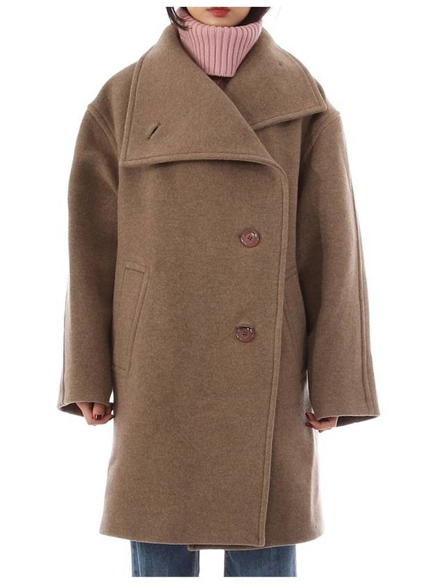 Funnel Neck Breasted Single Coat Light Brown - ACNE STUDIOS - BALAAN 7