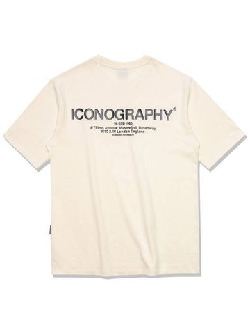 London Address CR Short Sleeve T Shirt Cream - ICONOGRAPHY - BALAAN 1