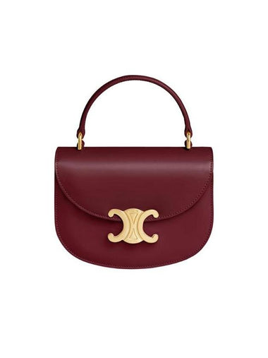 Besace Clea Triomphe Small Shiny Calfskin Tote Bag Light Burgundy - CELINE - BALAAN 1