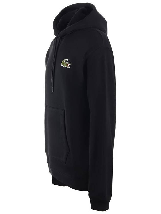 Loose Fit Hoodie Black - LACOSTE - BALAAN 3