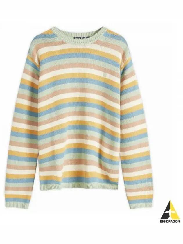 Face Logo Applique Striped Knit Top - ACNE STUDIOS - BALAAN 2