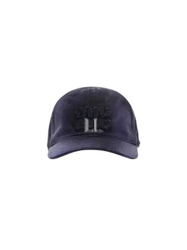 Logo Detail Denim Base Cotton Ball Cap Navy - MIU MIU - BALAAN 2