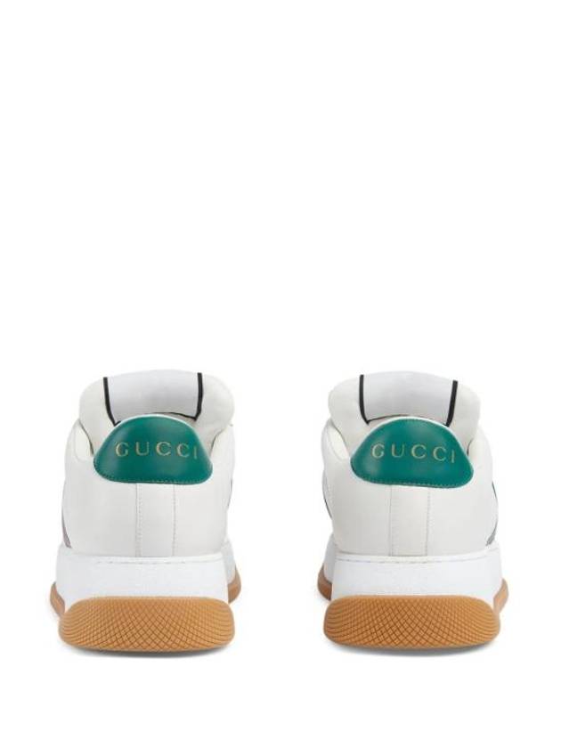 Screener Web Leather Low Top Sneakers White - GUCCI - BALAAN 4