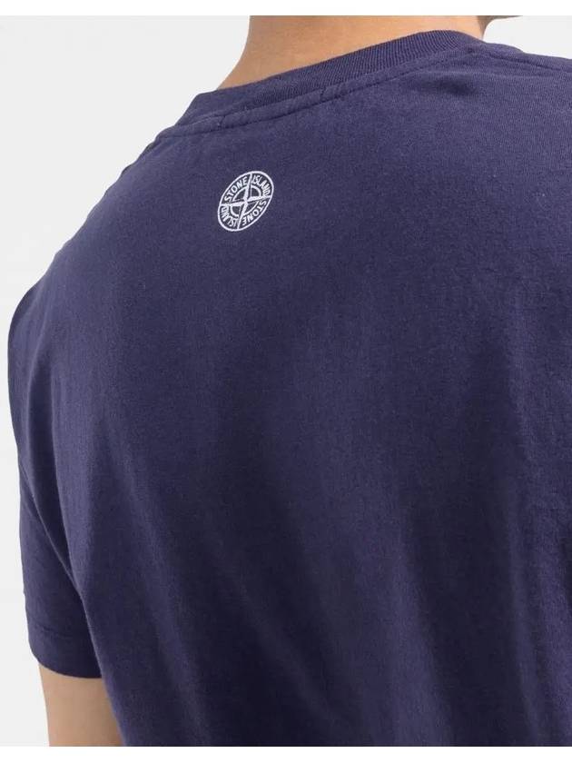 Logo Ink Short Sleeve T-Shirt Navy - STONE ISLAND - BALAAN 5