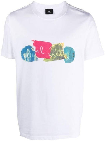 Broken Board Print Short Sleeve T-Shirt White - PAUL SMITH - BALAAN 1