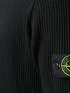 Logo Patch Wool Knit Turtleneck Black - STONE ISLAND - BALAAN 4