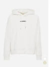 Men's Plus Logo Cotton Hoodie White - JIL SANDER - BALAAN 2