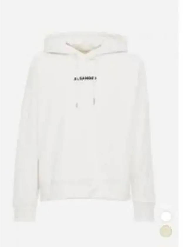 Men's Plus Logo Cotton Hoodie White - JIL SANDER - BALAAN 2