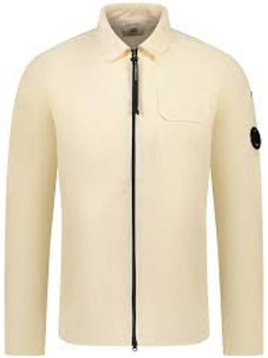 Gabardine Zip Up Long Sleeve Shirt Beige - CP COMPANY - BALAAN 1