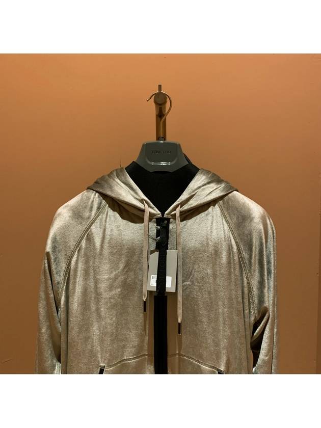 Velor Zip-Up Hoodie Beige - TOM FORD - BALAAN 3