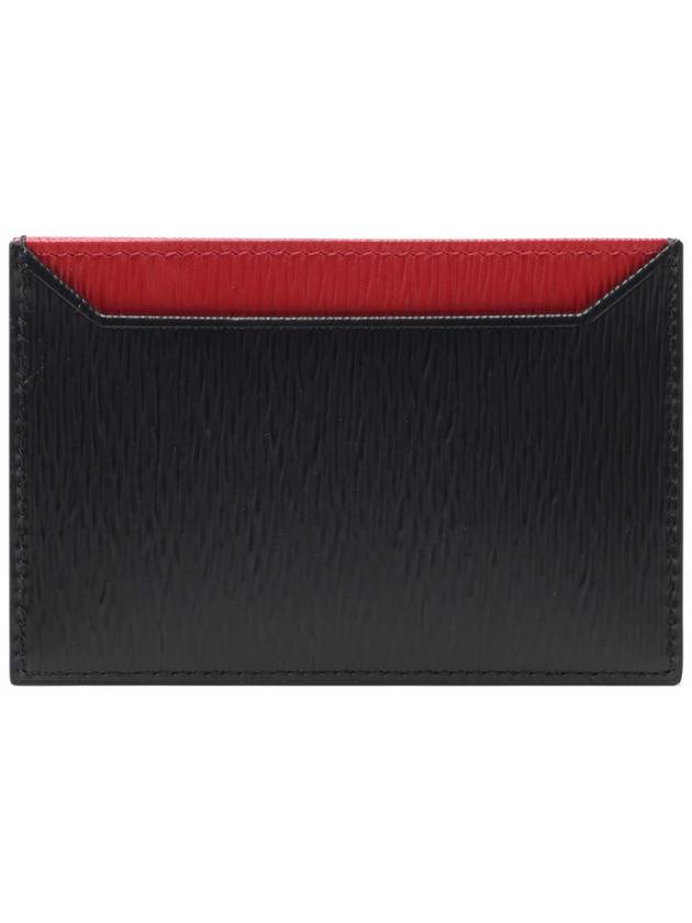 Big Metal Logo Two-Tone Card Wallet Black Red - PRADA - BALAAN 5