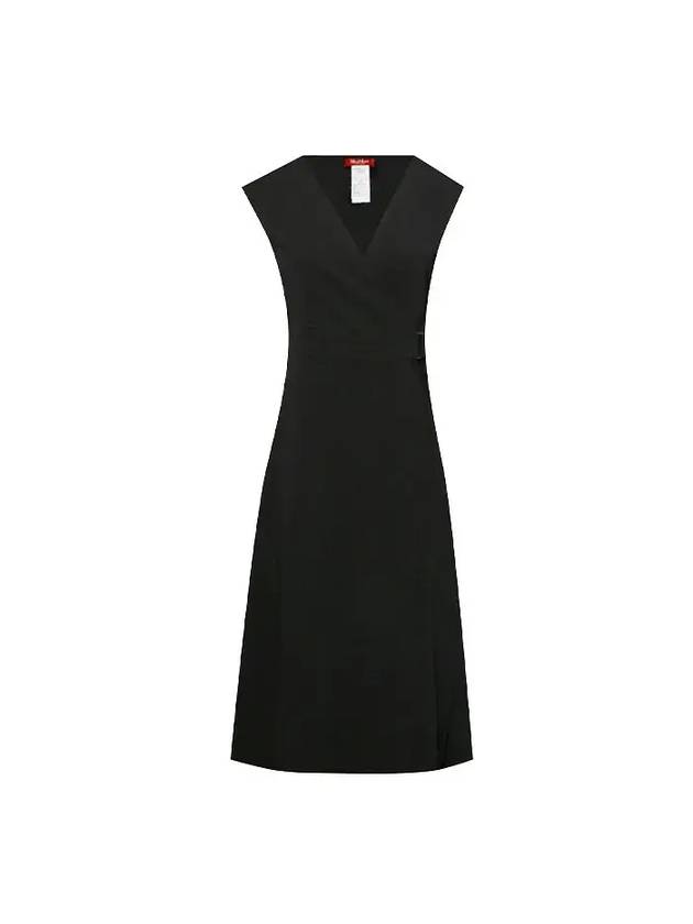 Women's Frizzo V-Neck Midi Dress Black - MAX MARA - BALAAN 1