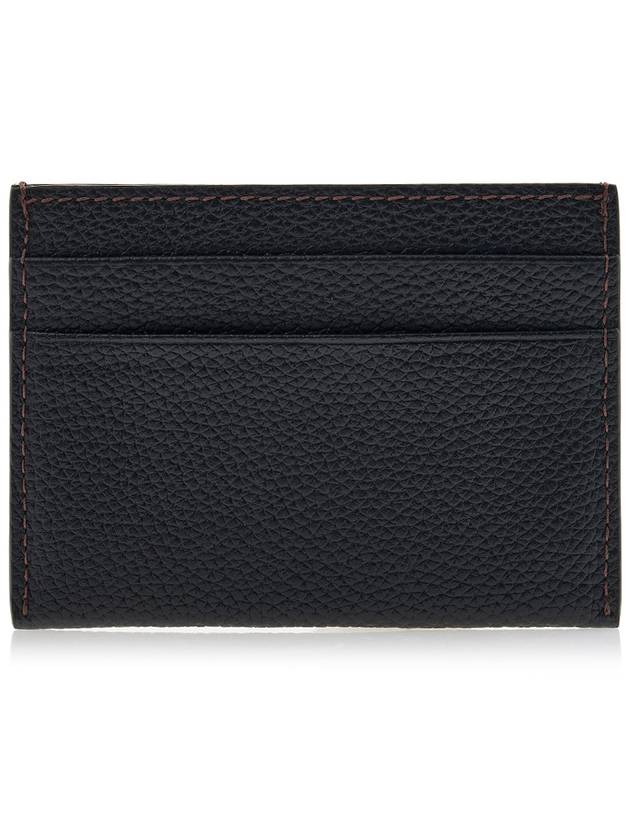 Grainy TB Logo Calfskin Card Wallet Black - BURBERRY - BALAAN 4