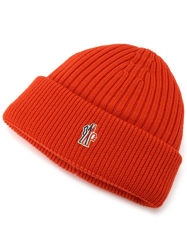 Grenoble Down Filled Wool Beanie Orange - MONCLER - BALAAN 4