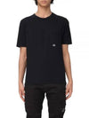 24/1 Jersey Garment Dyed Pocket Short Sleeve T-Shirt Black - CP COMPANY - BALAAN 2