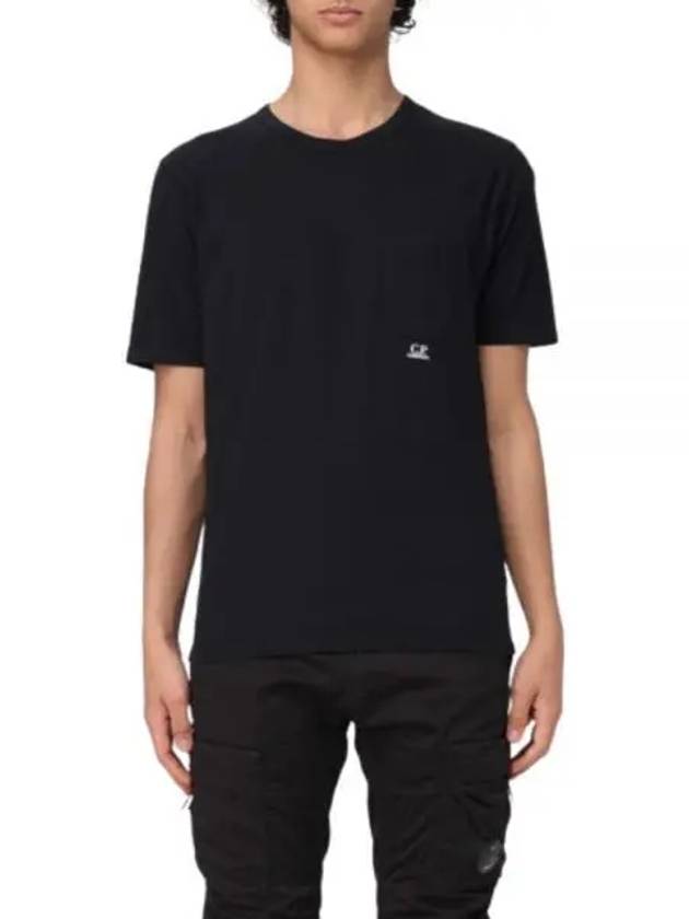 24/1 Jersey Garment Dyed Pocket Short Sleeve T-Shirt Black - CP COMPANY - BALAAN 2