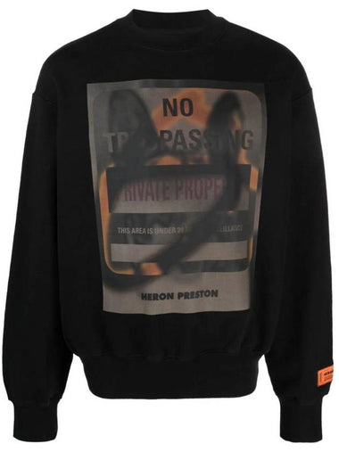 Graphic Print Sweatshirt Black - HERON PRESTON - BALAAN 1