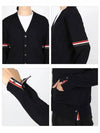 Stripe Armband Merino Wool Cardigan Navy - THOM BROWNE - BALAAN 4