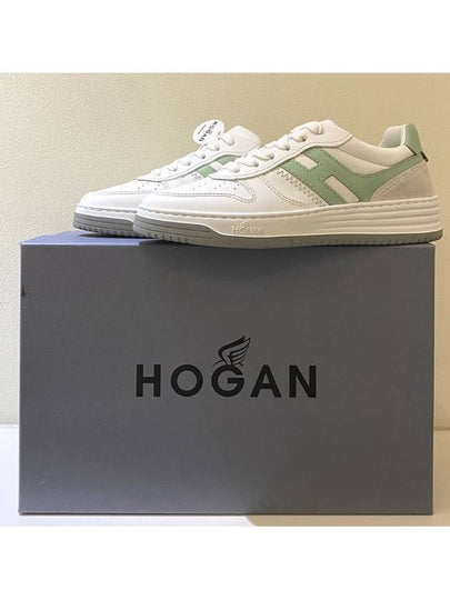 H630 leather low-top sneakers white green - HOGAN - BALAAN 2