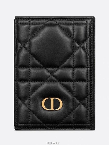 Miss Caro Passport Holder Black Macro Cannage Sheepskin - DIOR - BALAAN 1