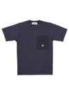 Kids Wappen Patch Pocket Short Sleeve T-Shirt Navy - STONE ISLAND - BALAAN 1