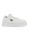 Triangle Logo Quilted Leather Low-Top Sneakers White - PRADA - BALAAN 3