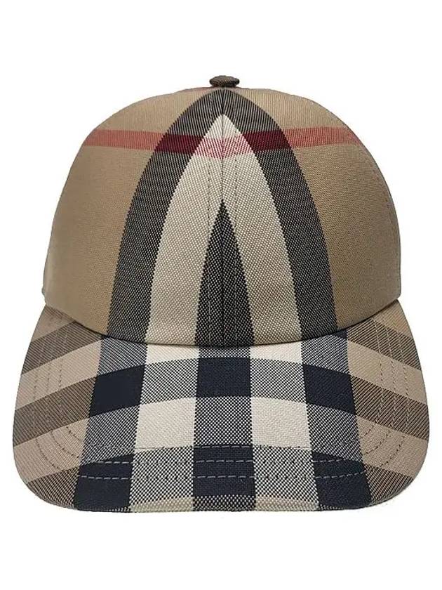 Embroidered Logo Check Cotton Ball Cap Beige - BURBERRY - BALAAN 3