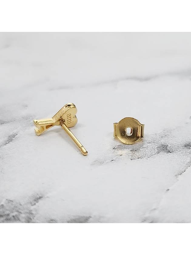 De Coeur Stud Palladium Plated Brass Earrings Gold - AMI - BALAAN 8