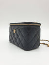 Vanity Bag Gold Ball Rectangular Cross Lambskin Black AP2303 - CHANEL - BALAAN 4