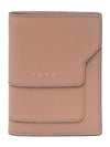 Saffiano Logo Half Wallet Pink Beige - MARNI - BALAAN 1