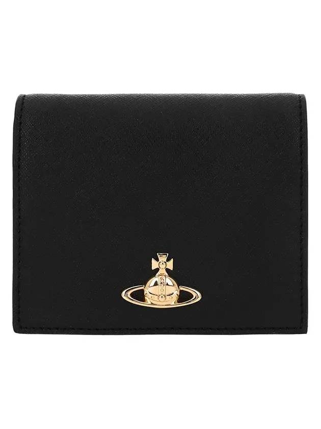 ORB Plaque Half Wallet Black - VIVIENNE WESTWOOD - BALAAN 2