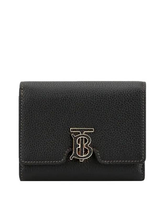 Monogram Motif Grainy Leather Folding Wallet Black - BURBERRY - BALAAN 2