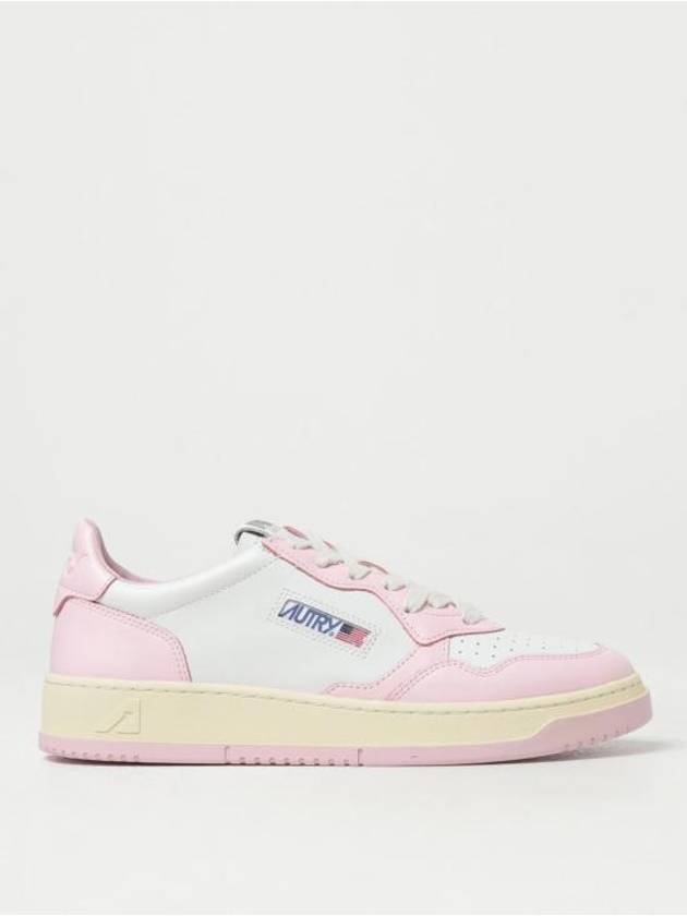 Men's Medalist Leather Low Top Sneakers Pink - AUTRY - BALAAN 1