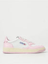 Men's Medalist Leather Low Top Sneakers Pink - AUTRY - BALAAN 1