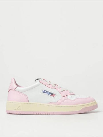 Men's Medalist Leather Low Top Sneakers Pink - AUTRY - BALAAN 1