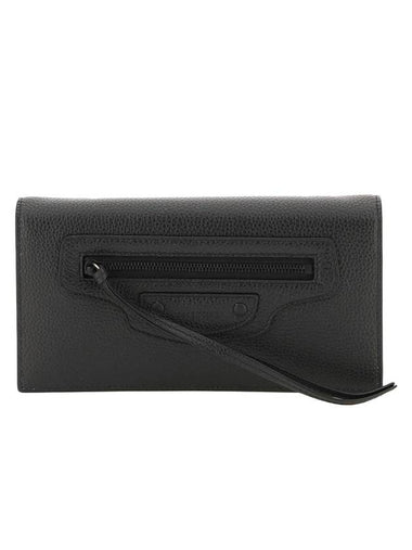 Neo Classic Leather Long Wallet Black - BALENCIAGA - BALAAN 1