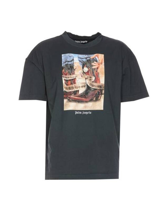 Dice Game Classic Short Sleeve T-Shirt Black - PALM ANGELS - BALAAN 1