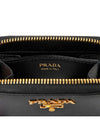 Metal Logo Saffiano Coin Card Wallet Black - PRADA - BALAAN 7