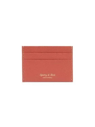 Logo Stamp Grained Leather Card Holder Coral - SPORTY & RICH - BALAAN 2