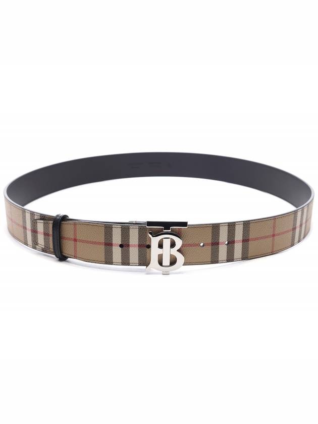 Check Reversible Wide TB Leather Belt Beige - BURBERRY - BALAAN 5