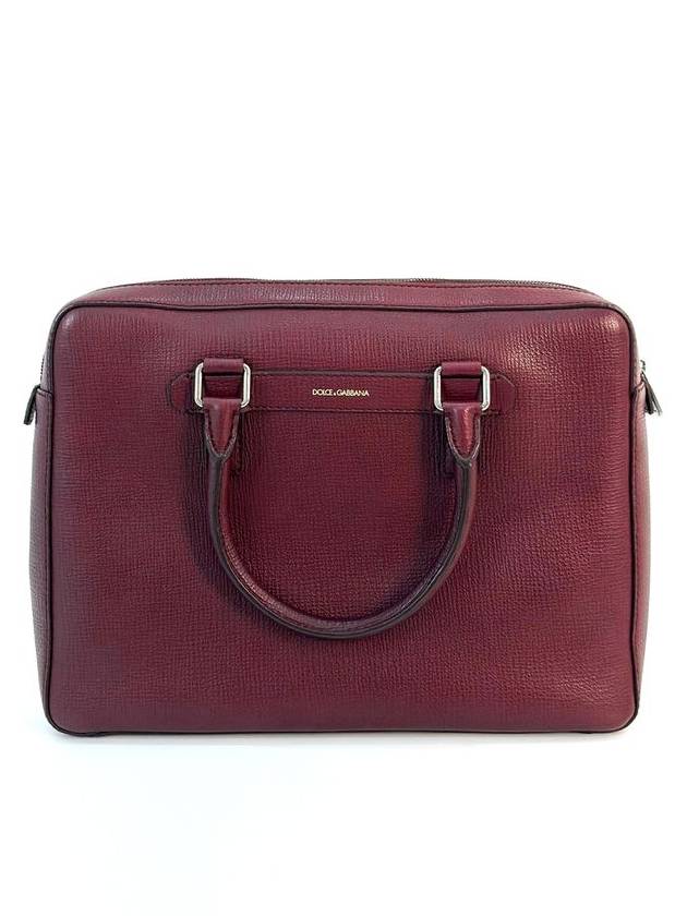 OS DG Men s Leather Briefcase Tote Bag Burgundy - DOLCE&GABBANA - BALAAN 1