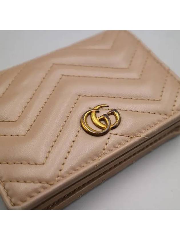 466492 Gold GG Logo Leather Matrasse Marmont Bicycle Wallet - GUCCI - BALAAN 6