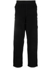 Garment Dyed Wappen Patch Jogger Pants Black - STONE ISLAND - BALAAN 1