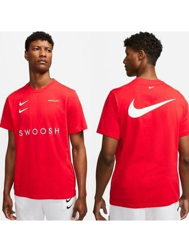 01DH0030657Double Swoosh Short Sleeve TShirtRed - NIKE - BALAAN 1