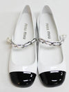 Miu Miu Patent Leather Ballerina Flats Black White - MIU MIU - BALAAN 4