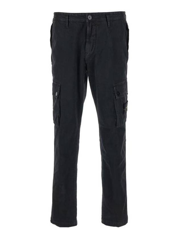 Compass Badge Cargo Straight Pants Black - STONE ISLAND - BALAAN 1