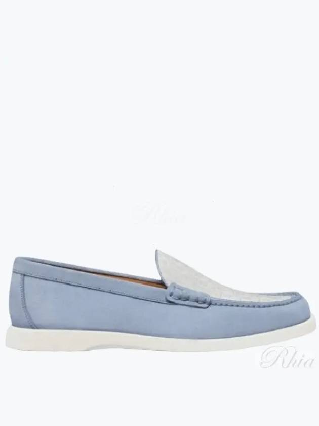 Granville Oblique Jacquard Suede Loafers Blue White - DIOR - BALAAN 2