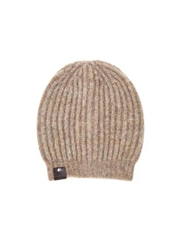 Women s wool blend knit beanie melange beige 270352 - EMPORIO ARMANI - BALAAN 1